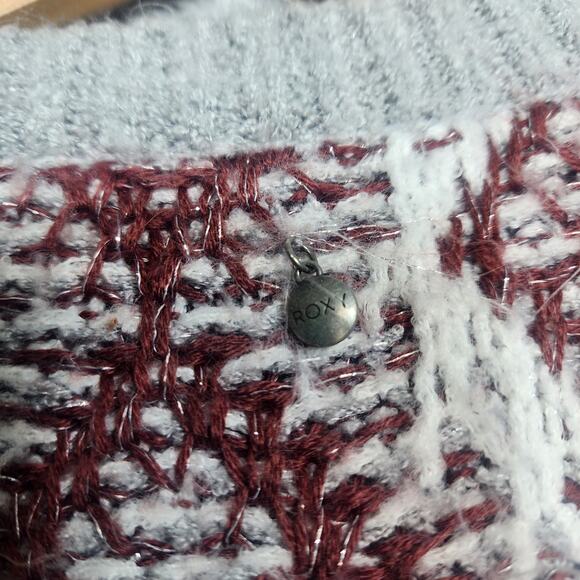 Roxy All Over Again Oversized Diamond Knit Sweater Cardigan Size Med - Picture 8 of 10